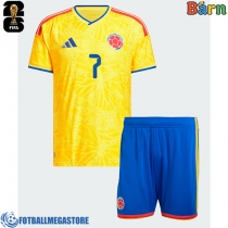 Fotballdrakt Barn Colombia Luis Diaz #7 Hjemmedraktsett VM 2026 Kortermet (+ Korte bukser)
